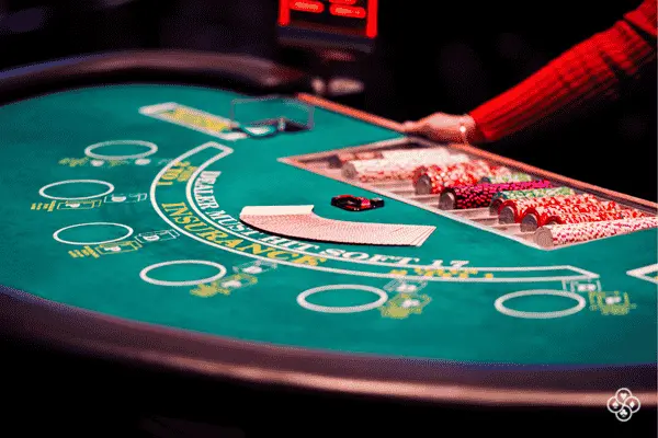 dealer at a blackjack table