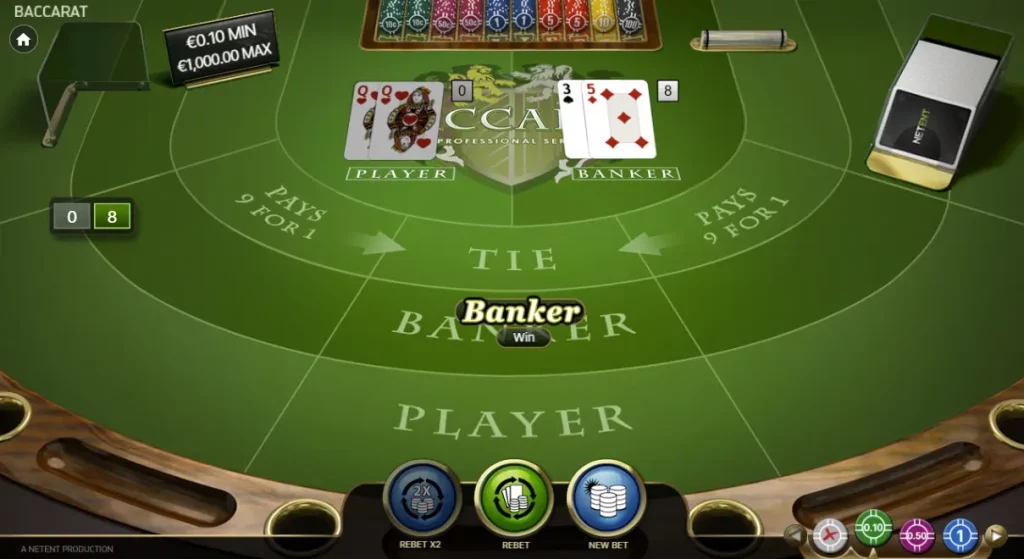 virtual baccarat on online casino